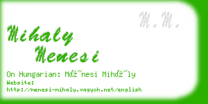 mihaly menesi business card